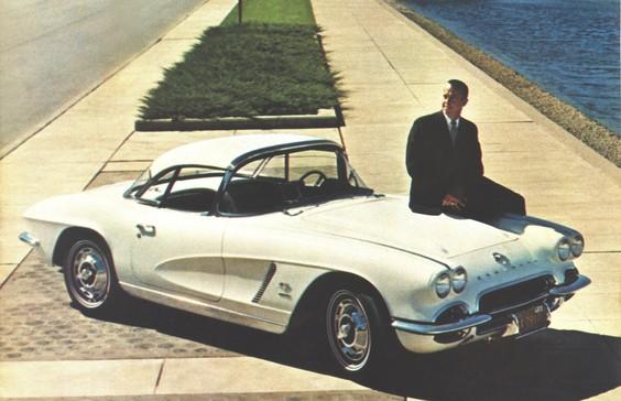 Photo by General Motors featuring Alan Shepard and his 1962 Corvette
